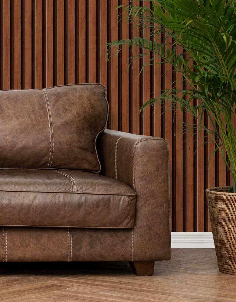 Papel de Parede Madeira Ripada Fina Canela