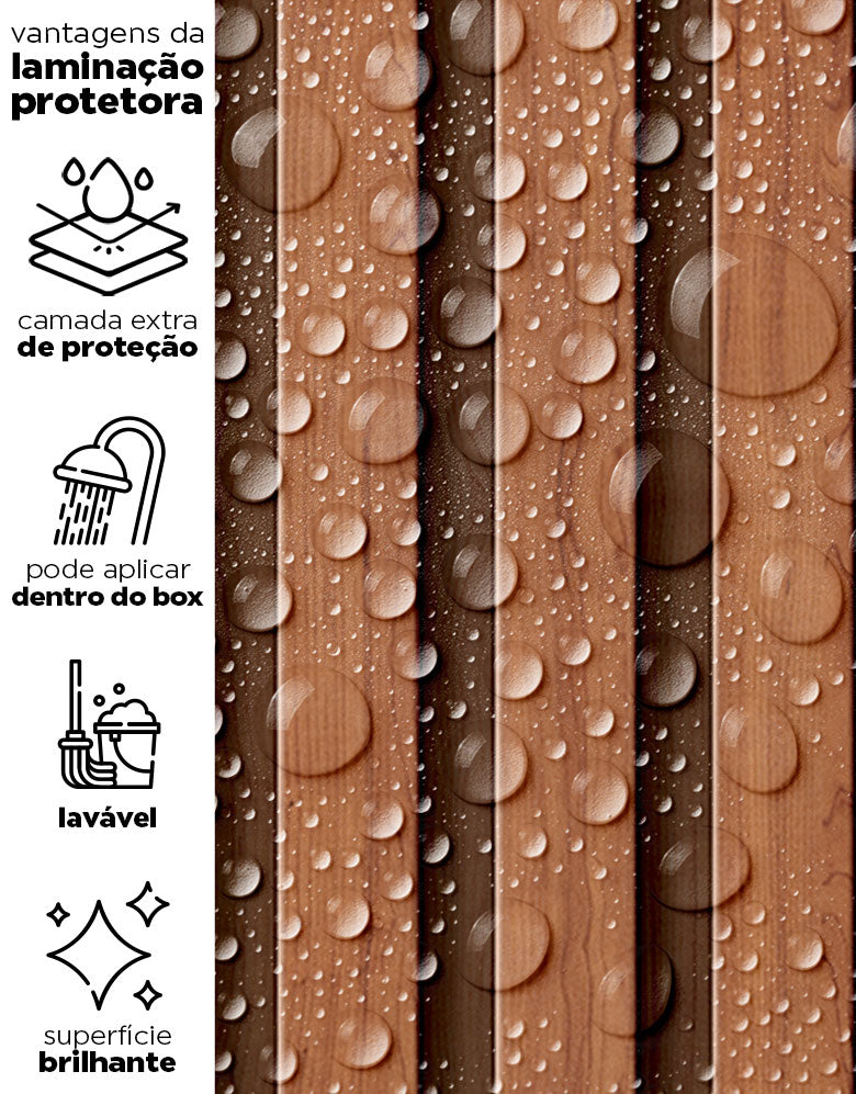 Papel de Parede Madeira Ripada Fina Canela