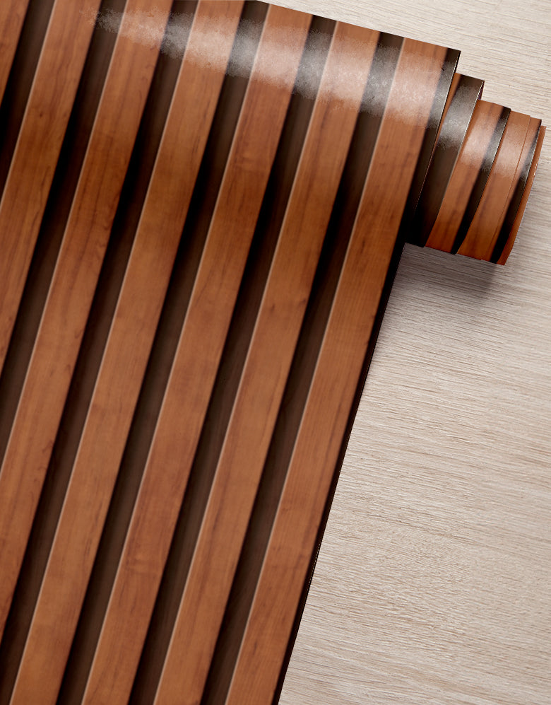 Papel de Parede Madeira Ripada Fina Canela