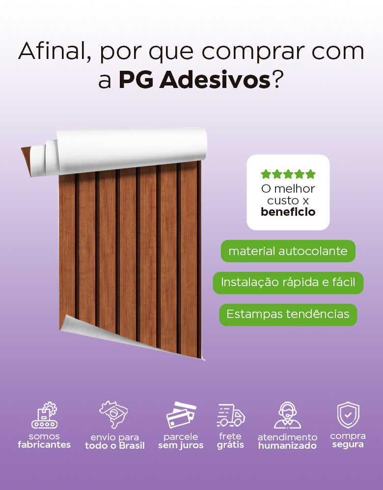 Papel de Parede Madeira Ripada Larga Canela