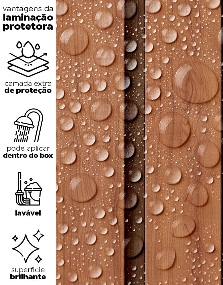 Papel de Parede Madeira Ripada Larga Canela