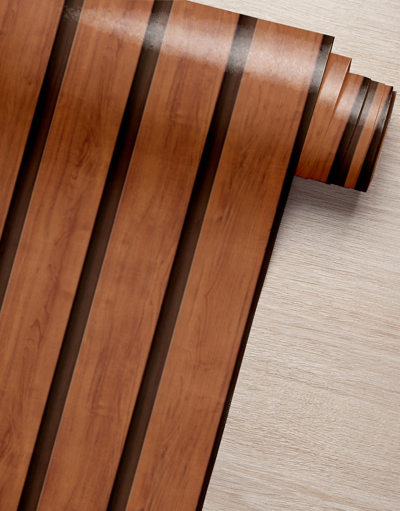 Papel de Parede Madeira Ripada Larga Canela