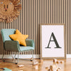 KIT DE 5 ROLOS - 1,00m x 50cm - Papel de Parede Madeira Ripada Fina Amêndoa