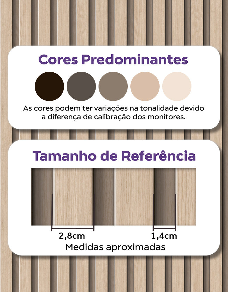 Papel de Parede Madeira Ripada Fina Amêndoa