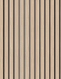 KIT DE 5 ROLOS - 1,00m x 50cm - Papel de Parede Madeira Ripada Fina Amêndoa
