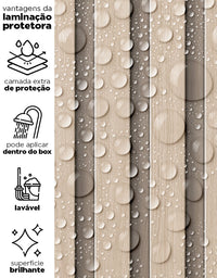 KIT DE 5 ROLOS - 1,00m x 50cm - Papel de Parede Madeira Ripada Fina Amêndoa