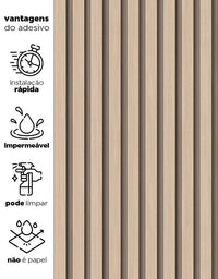 Papel de Parede Madeira Ripada Fina Amêndoa