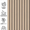 KIT DE 5 ROLOS - 1,00m x 50cm - Papel de Parede Madeira Ripada Fina Amêndoa