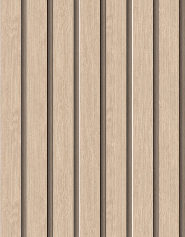 Papel de Parede Madeira Ripada Larga Amêndoa