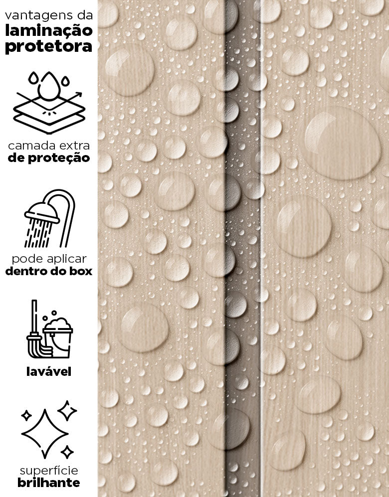 Papel de Parede Madeira Ripada Larga Amêndoa