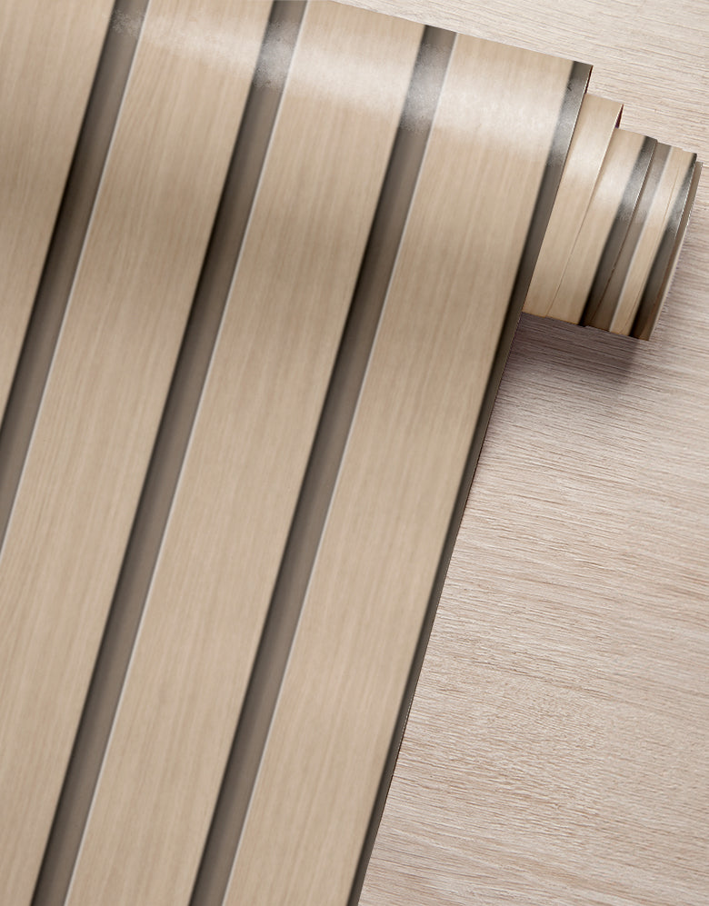 Papel de Parede Madeira Ripada Larga Amêndoa