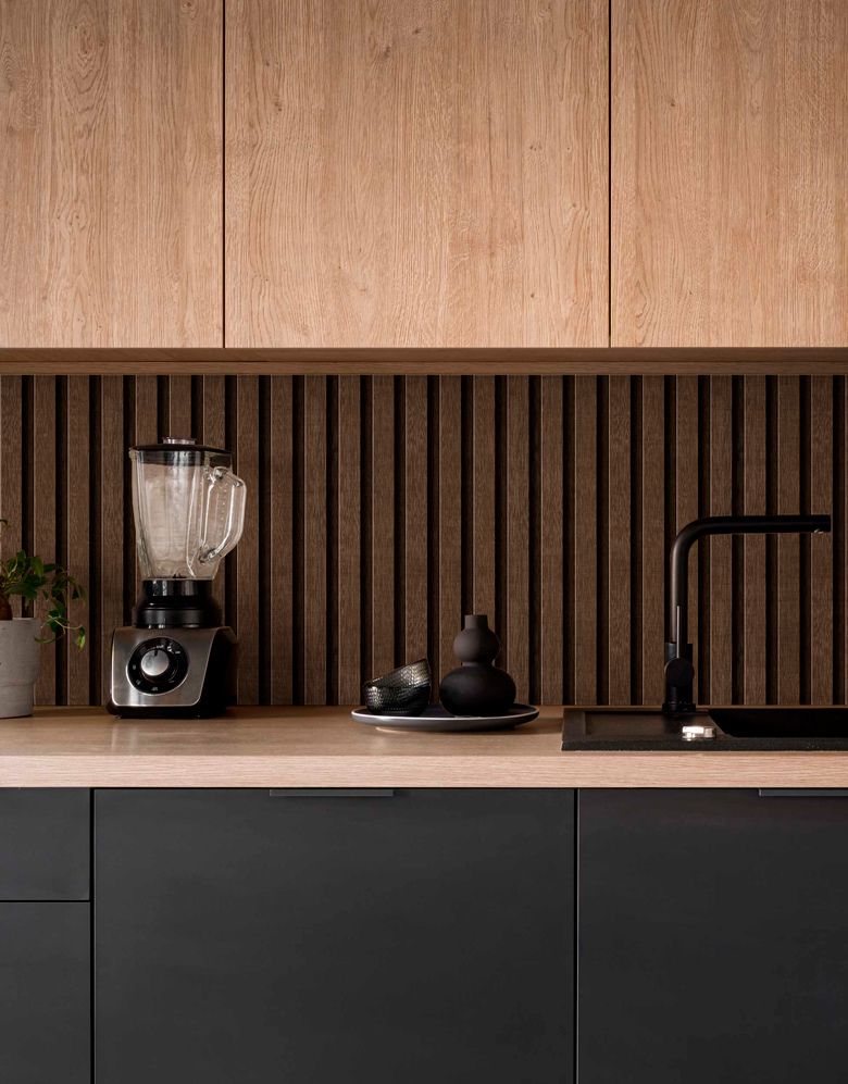 Papel de Parede Madeira Ripada Fina Cacau