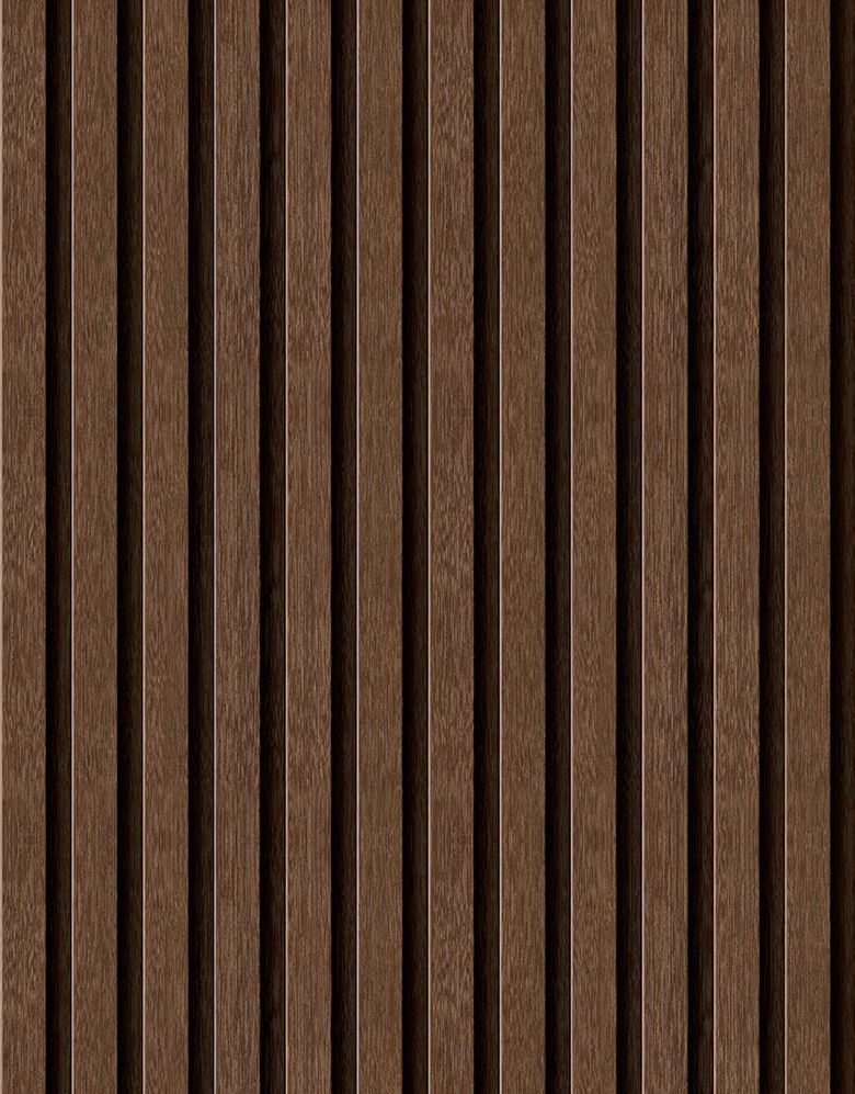 Papel de Parede Madeira Ripada Fina Cacau