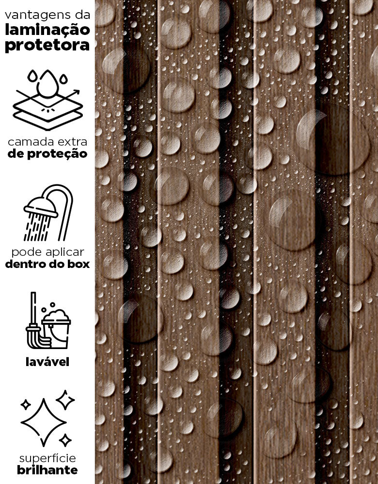 Papel de Parede Madeira Ripada Fina Cacau