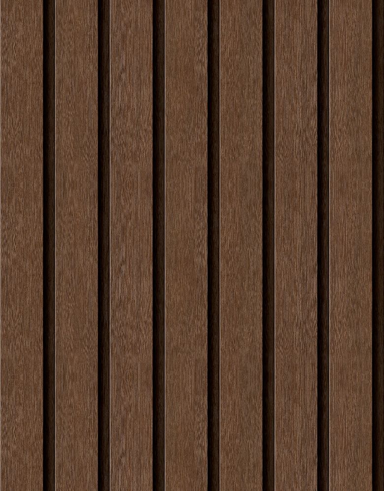 Papel de Parede Madeira Ripada Larga Cacau