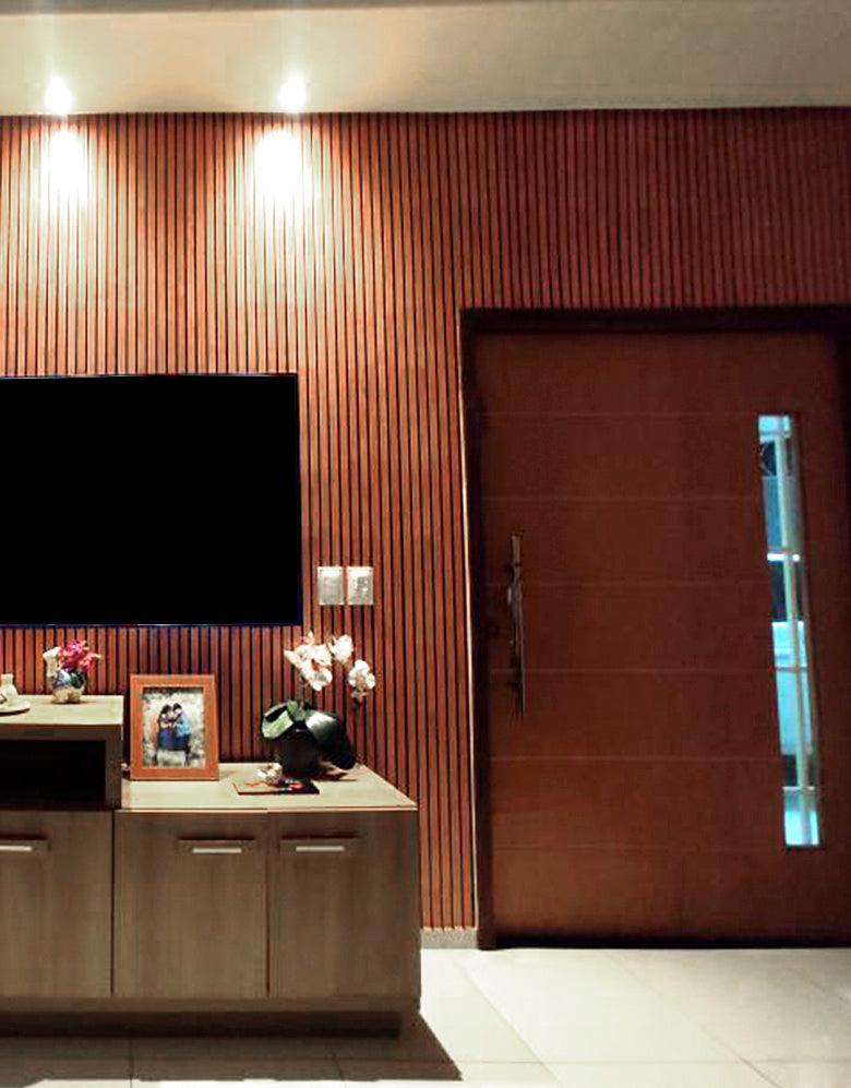 Papel de Parede Ripas de Madeira Cerejeira