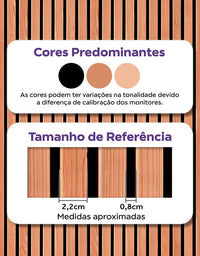 KIT DE 6 ROLOS - 2,50m x 50cm - Papel de Parede Ripas de Madeira Cerejeira