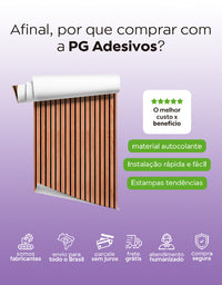 KIT DE 6 ROLOS - 2,50m x 50cm - Papel de Parede Ripas de Madeira Cerejeira