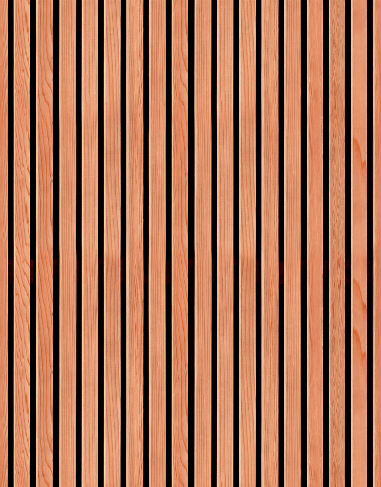 KIT DE 6 ROLOS - 2,50m x 50cm - Papel de Parede Ripas de Madeira Cerejeira