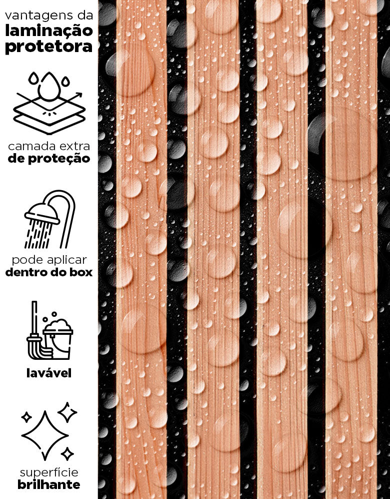 Papel de Parede Ripas de Madeira Cerejeira