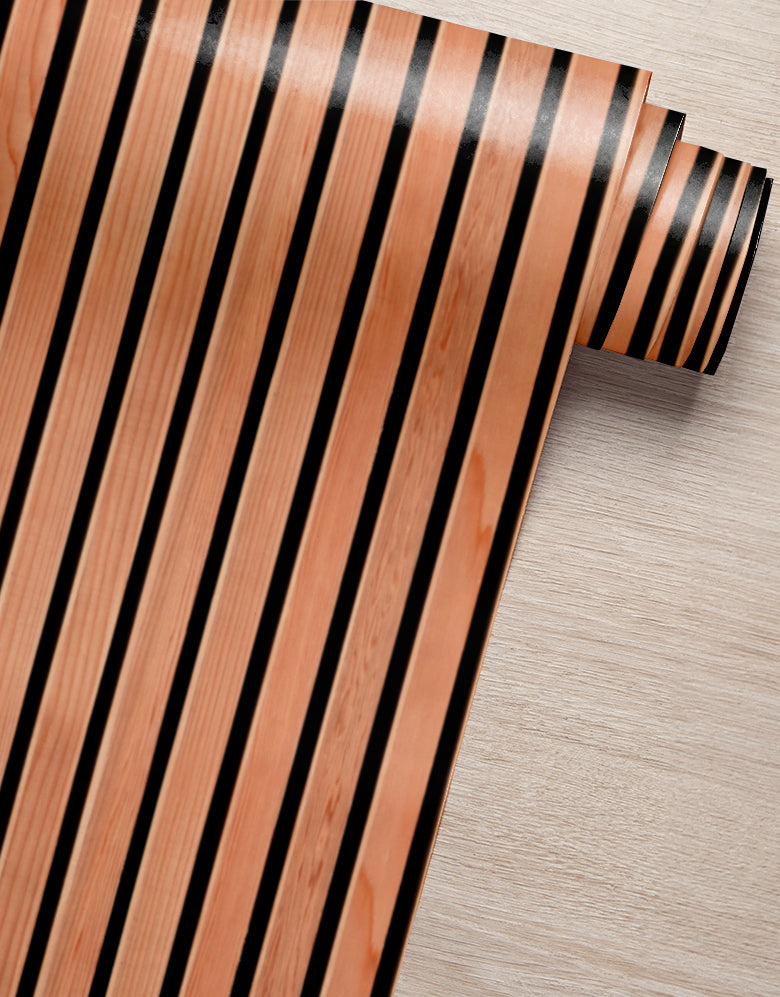 Papel de Parede Ripas de Madeira Cerejeira