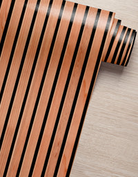 KIT DE 6 ROLOS - 2,50m x 50cm - Papel de Parede Ripas de Madeira Cerejeira