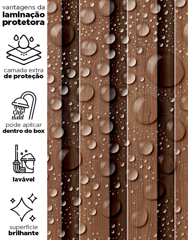 Papel de Parede Madeira Ripada Fina Avelã