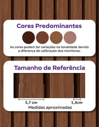 KIT DE 2 ROLOS - 3,00m x 50cm - Papel de Parede Madeira Ripada Larga Avelã