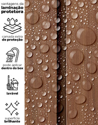 KIT DE 3 ROLOS - 3,00m x 50cm - Papel de Parede Madeira Ripada Larga Avelã