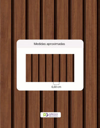 Papel de Parede Madeira Ripada Larga Avelã Com Película para áreas úmidas e molhada 3m x 50cm