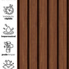 KIT DE 3 ROLOS - 3,00m x 50cm - Papel de Parede Madeira Ripada Larga Avelã