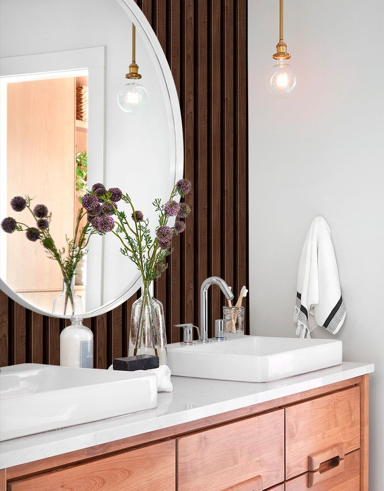 Papel de Parede Madeira Ripada Fina Chocolate