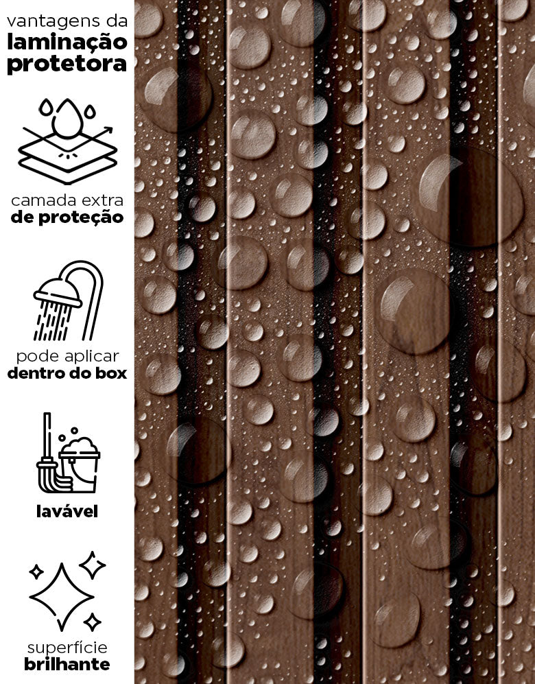 Papel de Parede Madeira Ripada Fina Chocolate