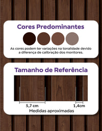 KIT DE 3 ROLOS - 2,50m x 50cm - Papel de Parede Madeira Ripada Larga Chocolate