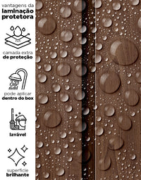 KIT DE 3 ROLOS - 2,50m x 50cm - Papel de Parede Madeira Ripada Larga Chocolate