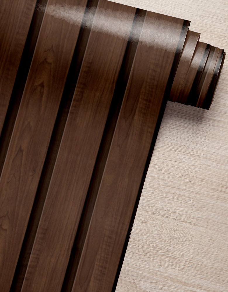 Papel de Parede Madeira Ripada Larga Chocolate