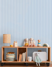 Papel de Parede Adesivo Madeira Ripada Azul Bebê