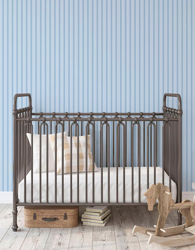 Papel de Parede Adesivo Madeira Ripada Azul Bebê