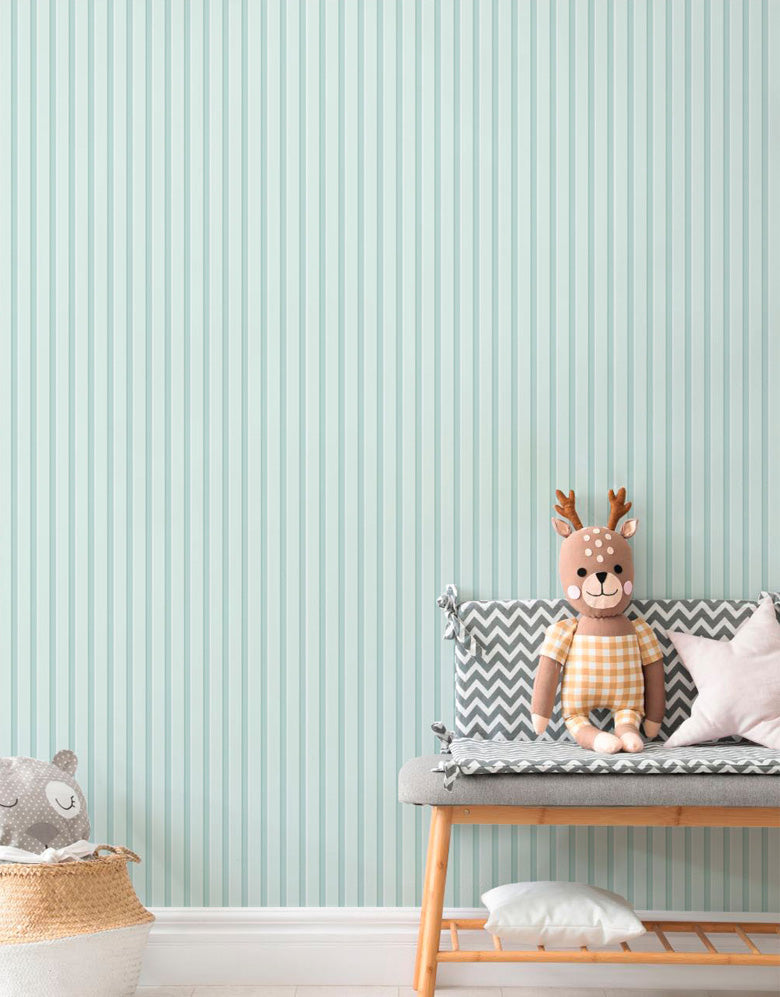 Papel de Parede Madeira Ripada Verde Menta