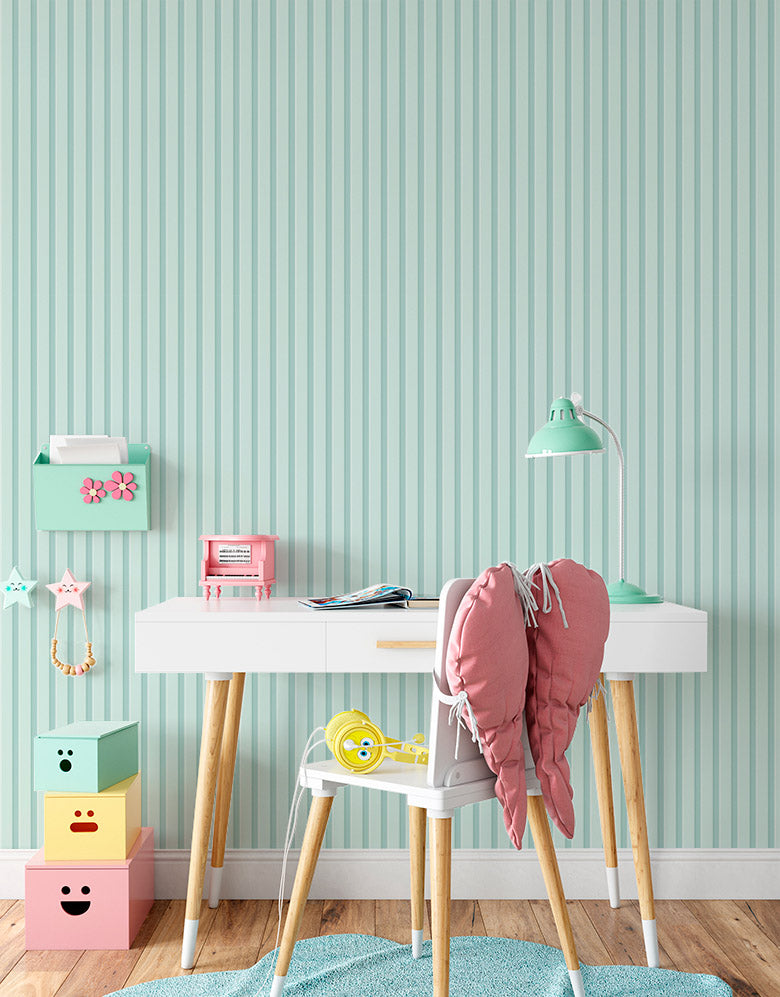 Papel de Parede Madeira Ripada Verde Menta