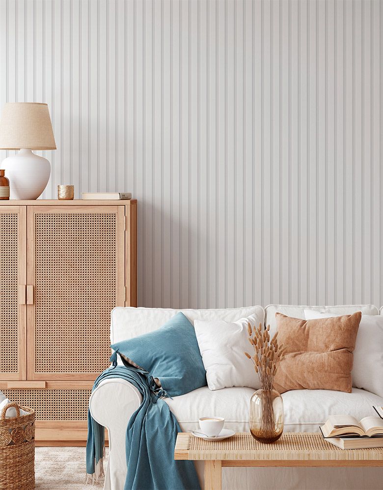 Papel de Parede Madeira Ripada Gelo