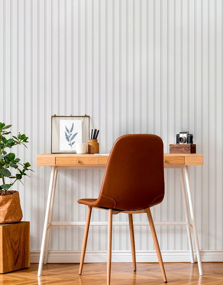 Papel de Parede Madeira Ripada Gelo