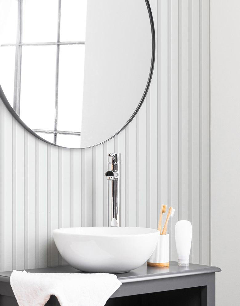 Papel de Parede Madeira Ripada Gelo