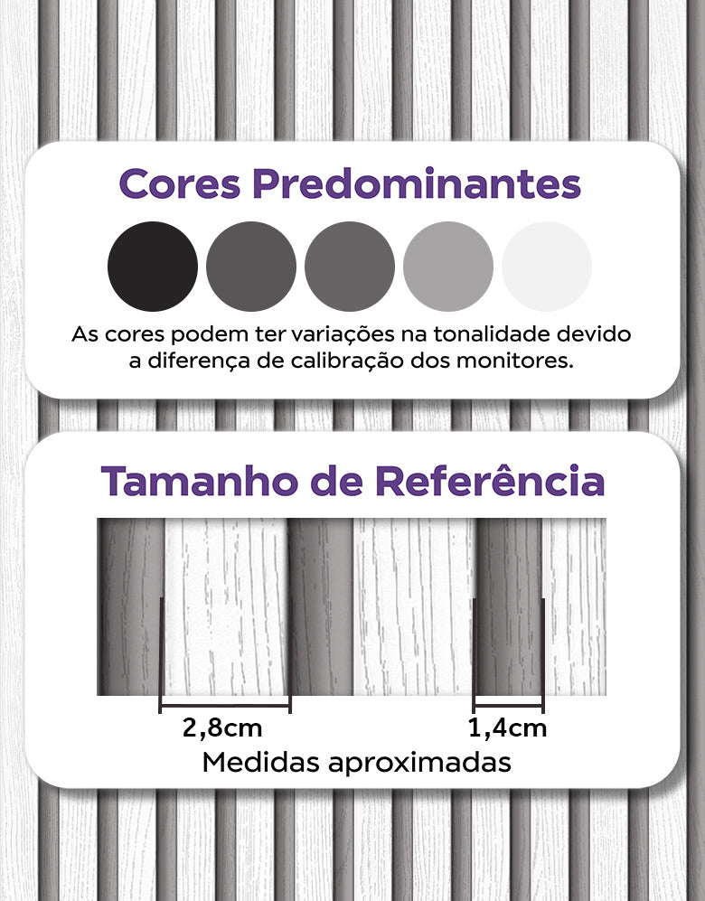 KIT DE 7 ROLOS - 1,00m x 50cm - Papel de Parede Madeira Ripada Fina Vanilla