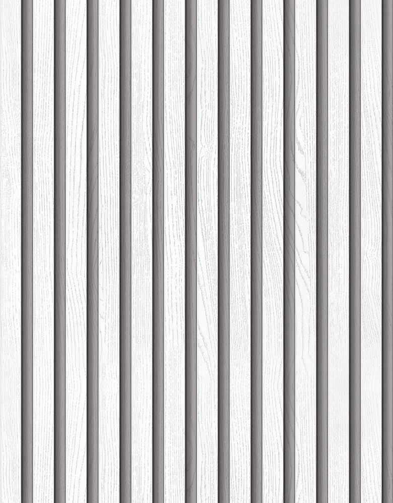 KIT DE 7 ROLOS - 1,00m x 50cm - Papel de Parede Madeira Ripada Fina Vanilla