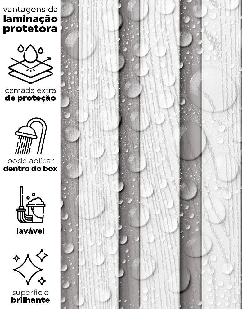 KIT DE 7 ROLOS - 1,00m x 50cm - Papel de Parede Madeira Ripada Fina Vanilla