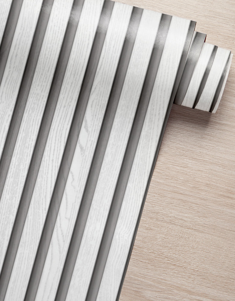 Papel de Parede Madeira Ripada Fina Vanilla