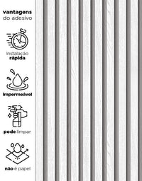 Papel de Parede Madeira Ripada Fina Vanilla