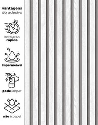 KIT DE 7 ROLOS - 1,00m x 50cm - Papel de Parede Madeira Ripada Fina Vanilla