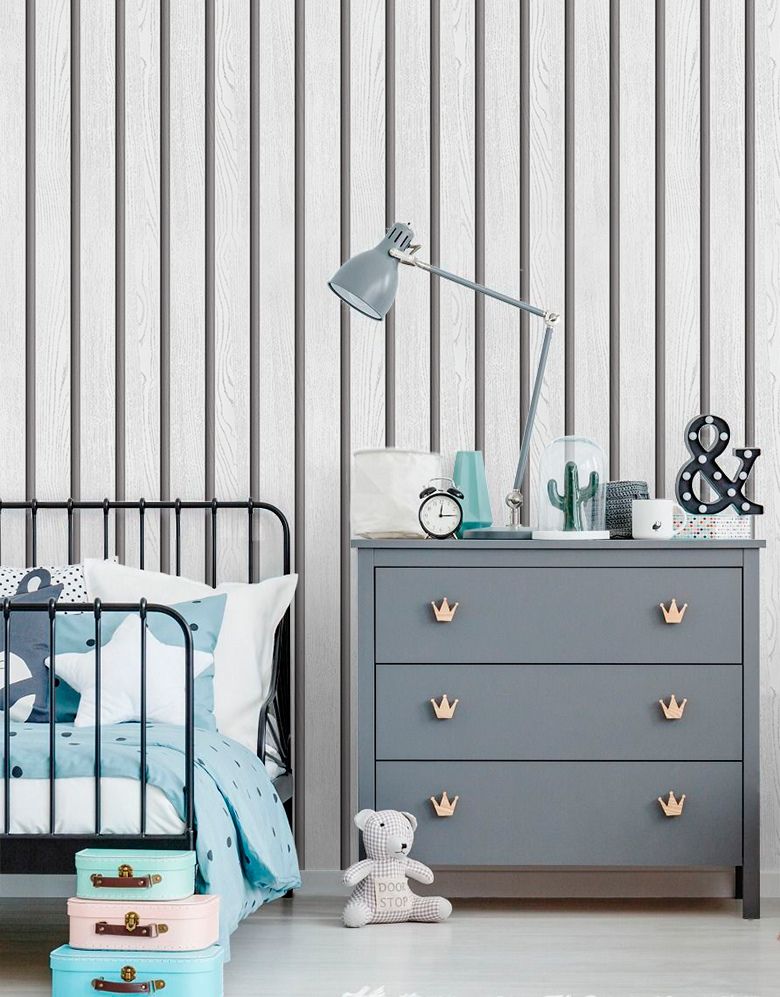 Papel de Parede Madeira Ripada Larga Vanilla